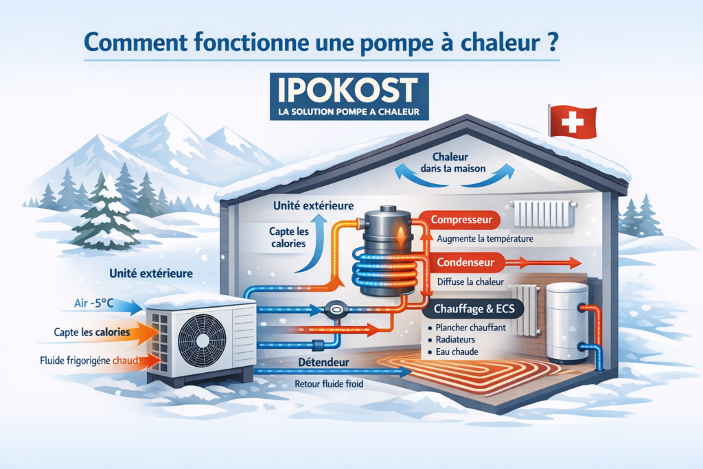Fonctionnement d'une pompe à chaleur