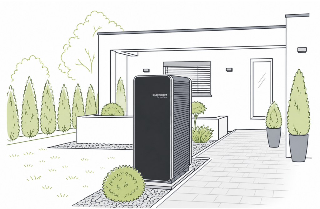 Illustration d'une pompe à chaleur Heliotherm.